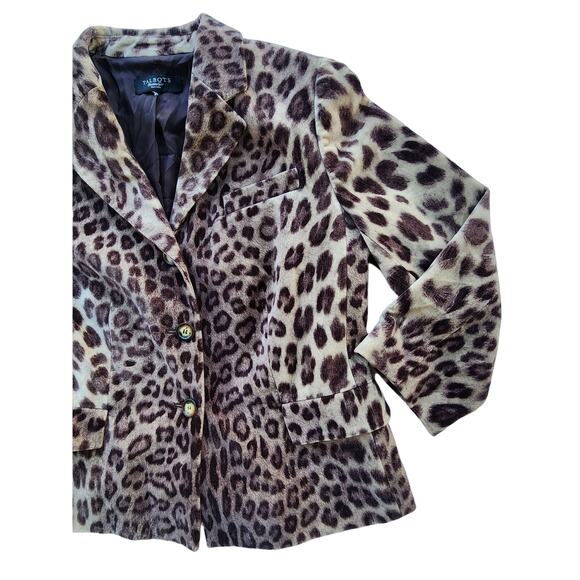 NEW VTG Talbots Leopard Velour Blazer. 90s chic, NWOT! Statement piece. 🔥 - Picture 1 of 8